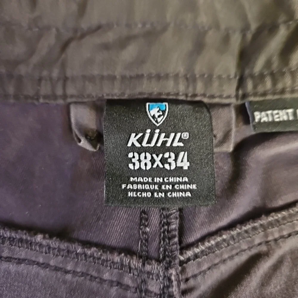 Kuhl Men's Dark Grey Cargo Pants Size 38 x 34 Outdoors Gorpcore Utility Camping